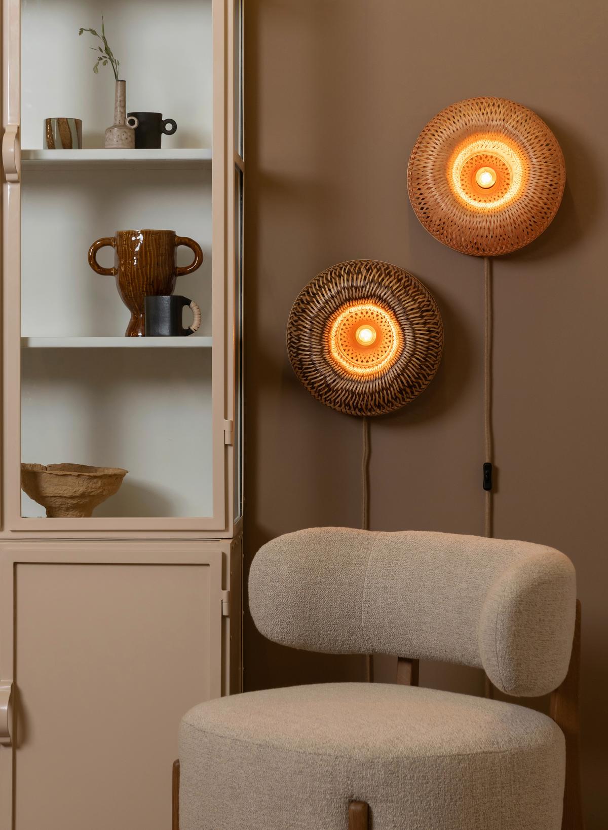 Stenska Svetilka Barbados, Rjava, Bambus - naravne barve/rjava, Basics, naravni materiali (35/15cm) - Good & Mojo