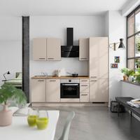 Küchenblock Easytouch High m. Geräten Sandfarben - Sandfarben/Eichefarben, MODERN, Holzwerkstoff/Metall (240cm) - Nobilia