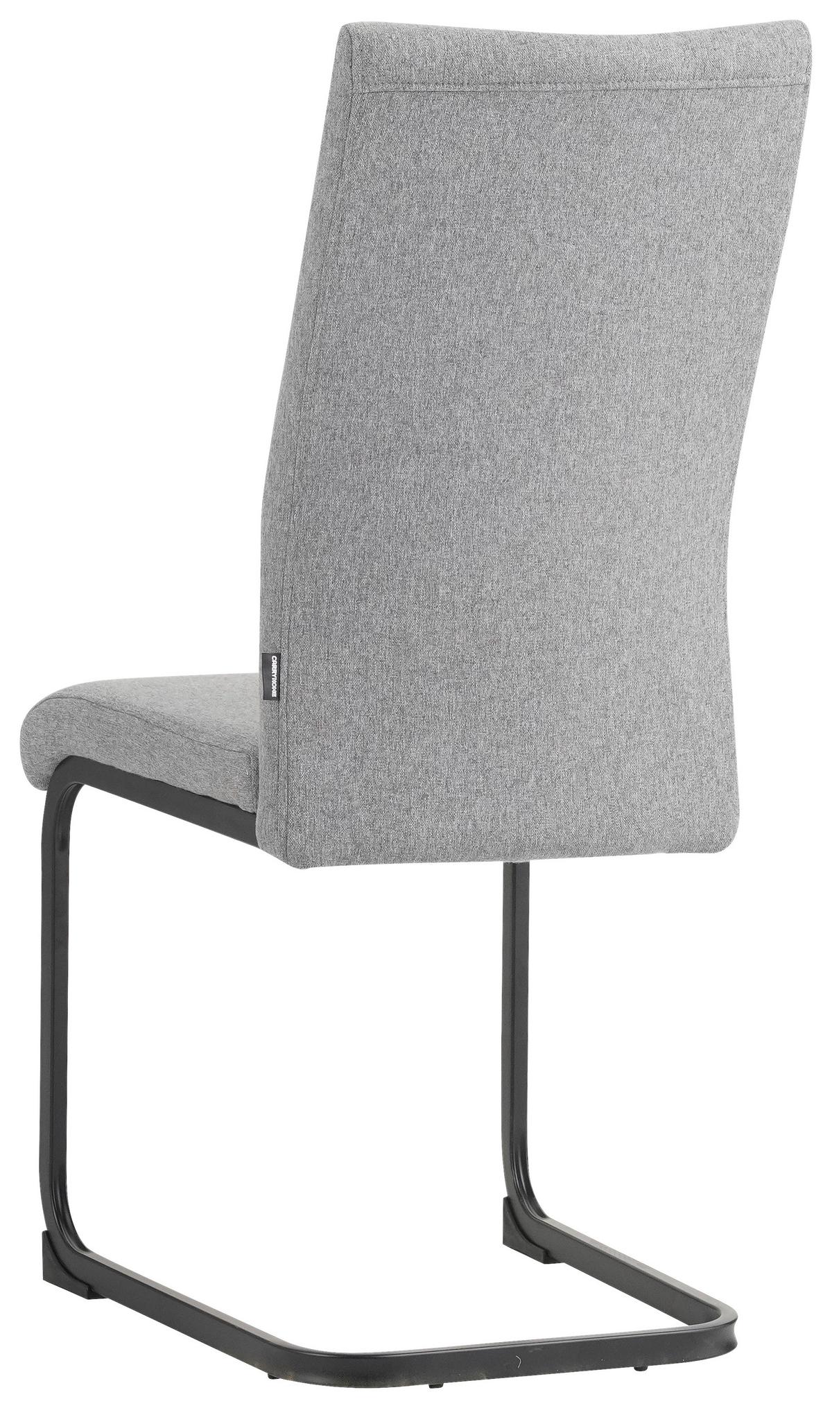 KRZESŁO NA PŁOZIE REUS - czarny/szary, Design, metal/tkanina (44/100/59cm) - Carryhome