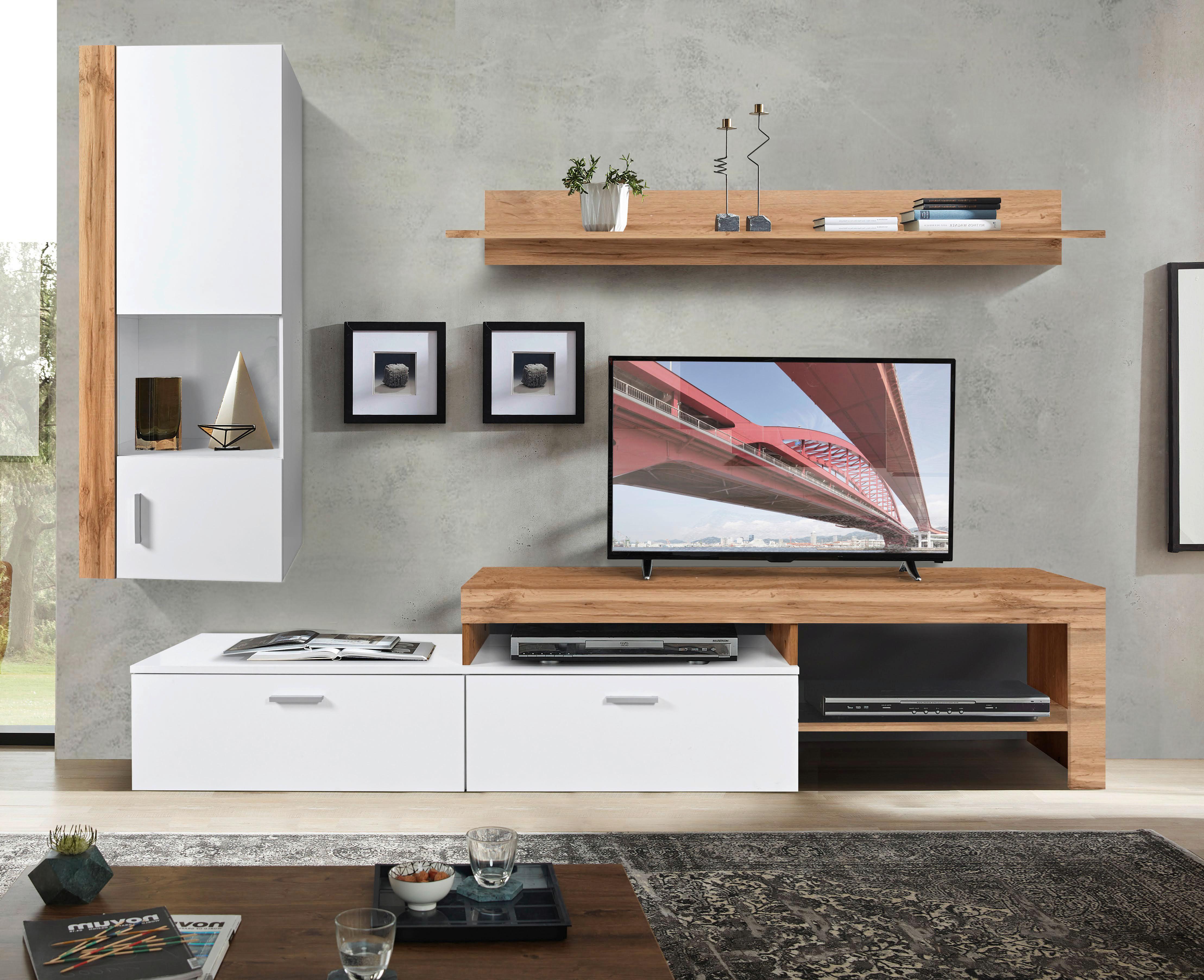 Regal Za Dnevni Boravak Iguan - bijela/crna, Moderno, plastika (250/190/40cm) - Best Price