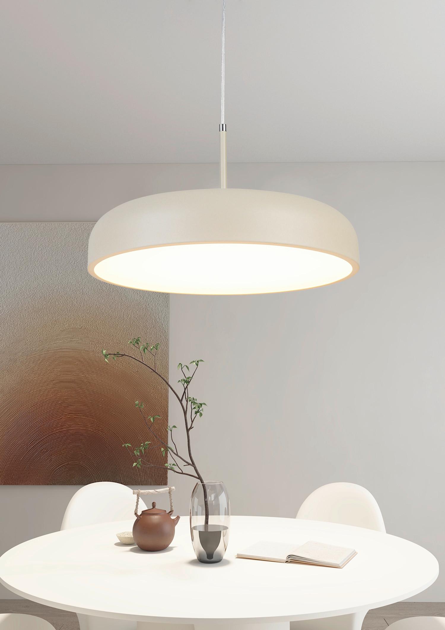Viseča Led-svetilka Mike - barve kroma/bela, Moderno, kovina/umetna masa (40/130cm) - Mömax