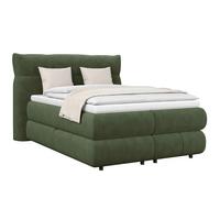 Boxspring Krevet Carmelo - tamno zelena/crna, Trend, tekstil/plastika (140/200cm) - Premium Living