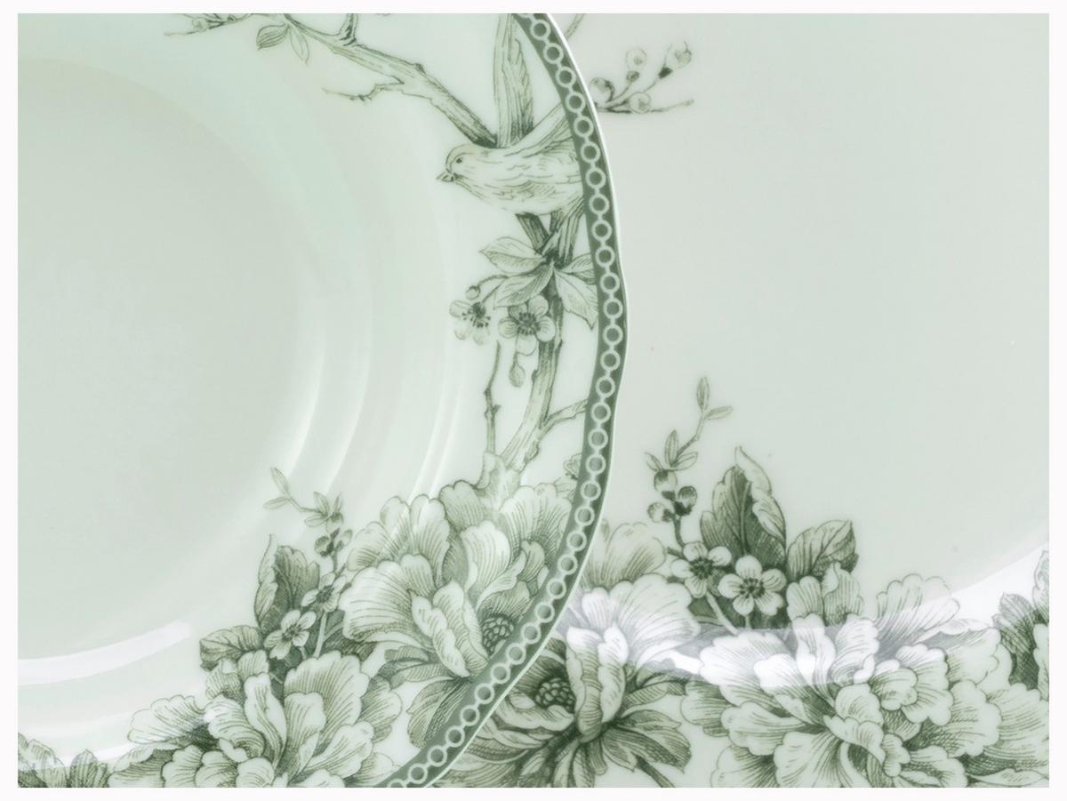Serviciu de masă Adelaide 20/1 - alb/verde, Basics, ceramică - Creatable