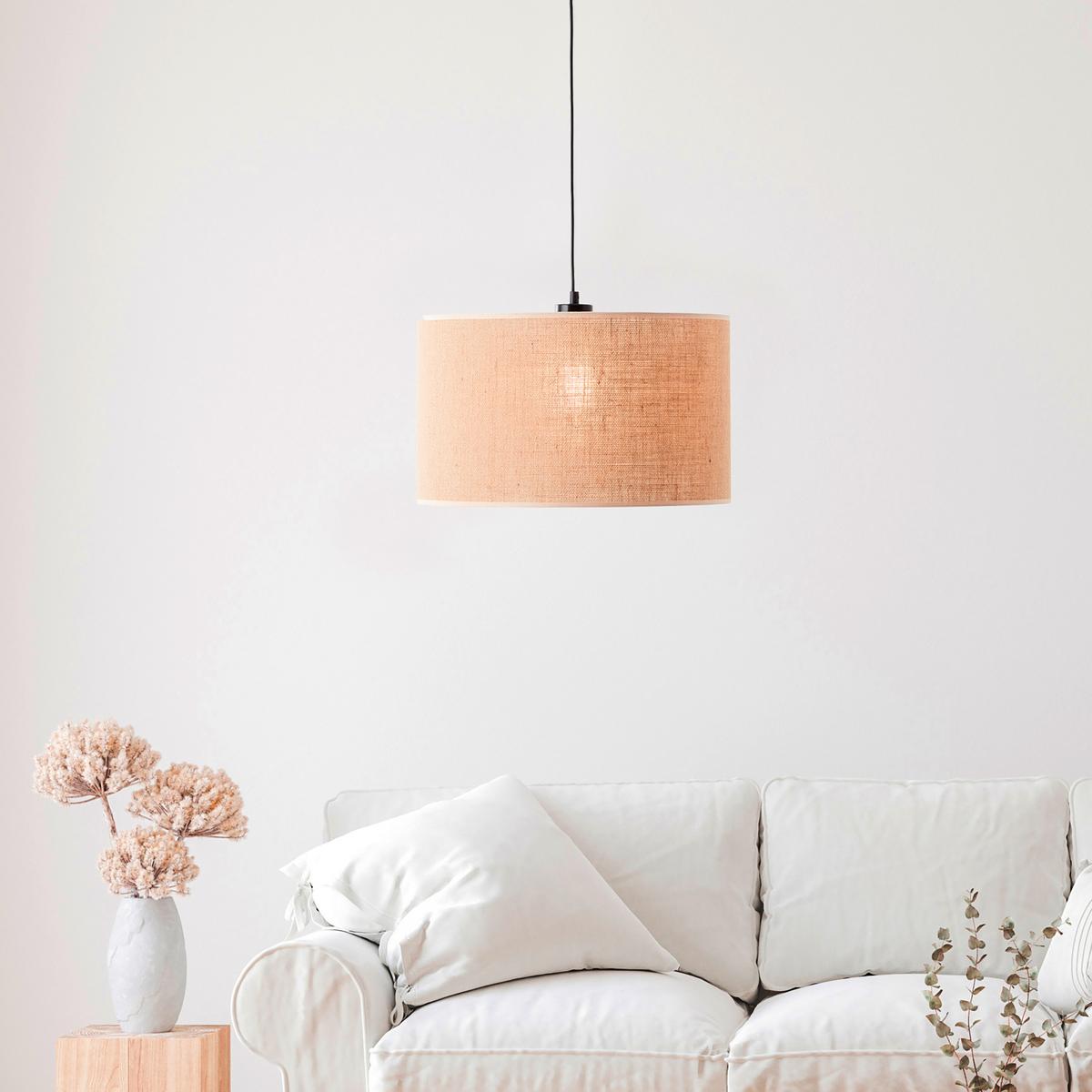 LAMPA WISZĄCA 99822/76 ANIELA PE1 - beżowy/czarny, Trend, metal/tkanina (40/117cm) - Brilliant