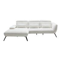 Wohnlandschaft Seattle Weiß - Weiss/Schwarz, Modern, Holzwerkstoff/Textil (196/301cm) - Premium Living