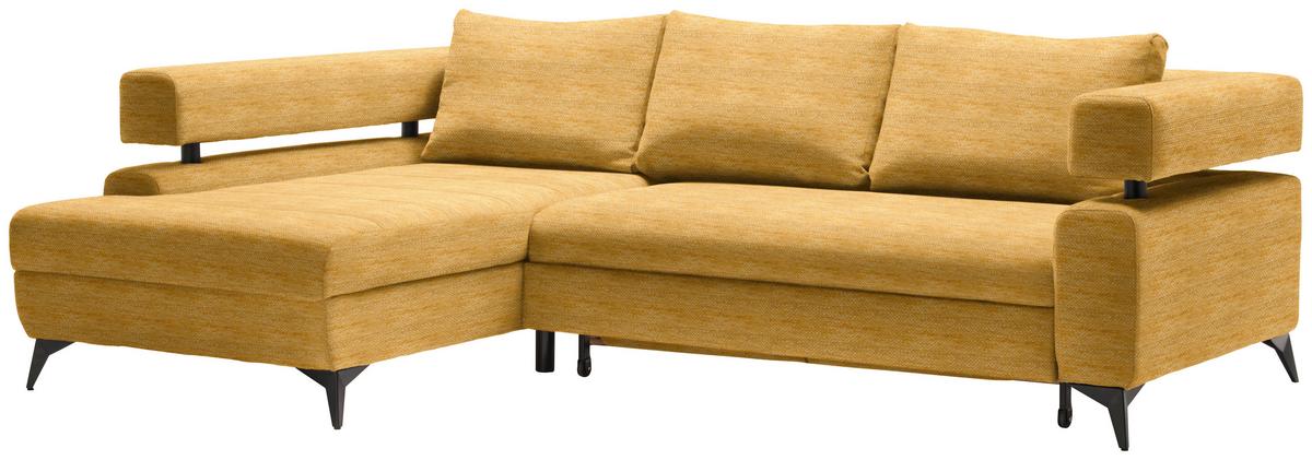 Kutna Garnitura Rosalie - curry žuta/crna, Konvencionalno, tekstil/metal (184/75-89/265cm) - Modern Living