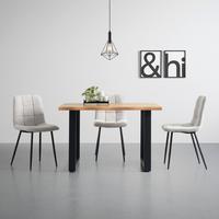 Jedilna Miza Boston - črna/hrast artisan, Moderno, kovina/les (120/85/76cm) - Modern Living