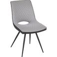 Stuhl in Grau - Dunkelgrau/Schwarz, MODERN, Textil/Metall (64,5/86/47cm) - Modern Living Stuhl in Grau - Dunkelgrau/Schwarz, MODERN, Textil/Metall (64,5/86/47cm) - Modern Living
