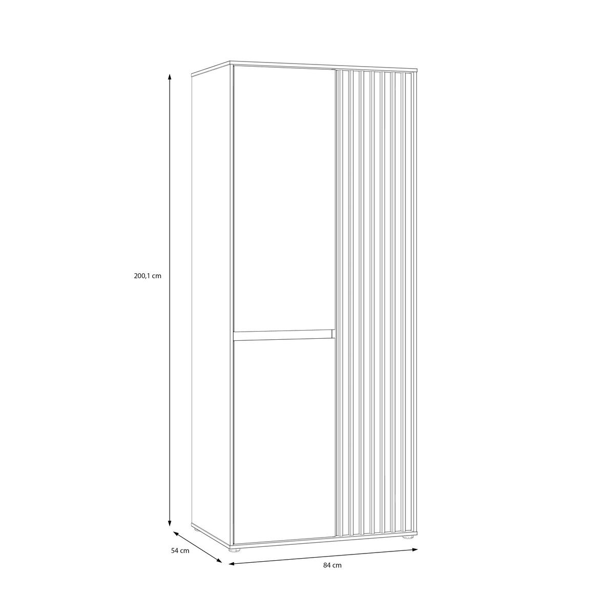 Comodă înaltă ELISTON - culoare lemn stejar/nisipiu, Natur, plastic/material pe bază de lemn (84/200,1/54cm) - Modern Living