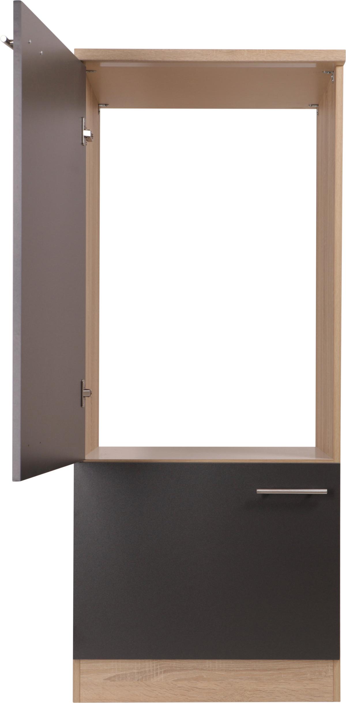 Omara Za Vgradno Napravo Merle, Barva Hrasta, Siva - srebrne barve/siva, Basics, kovina/leseni material (60/144,8/60cm) - Respekta