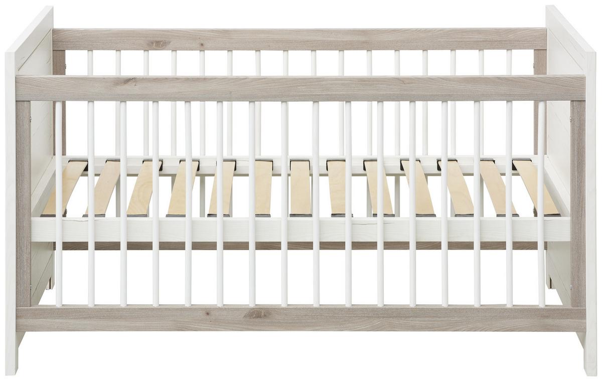 ŁÓŻKO SZCZEBELKOWE CAMRON -SC- - biały/szary, Natur, materiał drewnopochodny/drewno (145/76,50/80cm) - My Baby Lou
