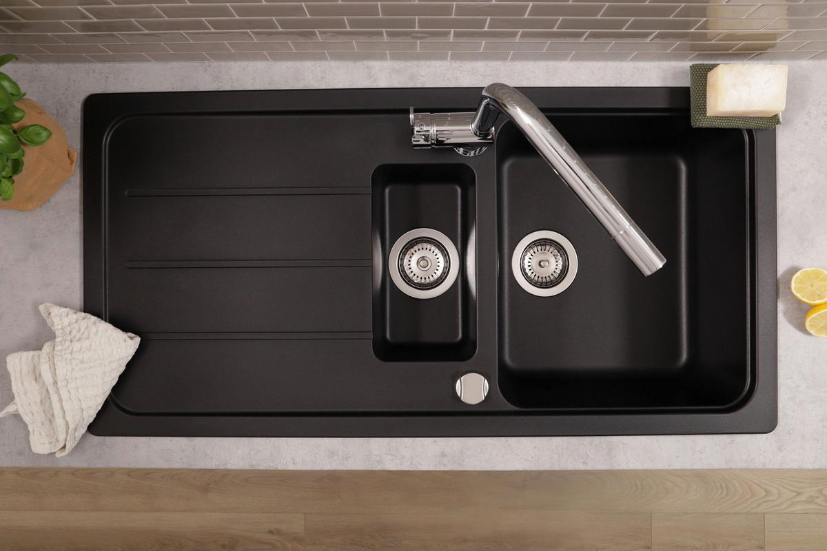 Pomivalno Korito Austin, 100x50cm - črna, Design, kamen (100/20/50cm) - Respekta