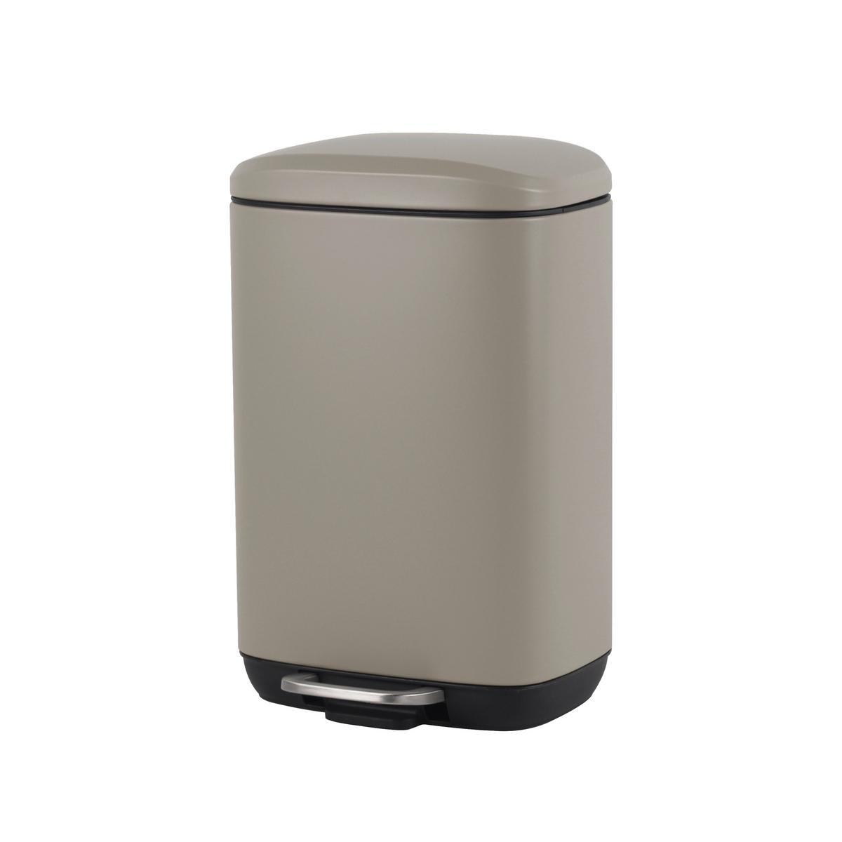 KOSZ NA ŚMIECI Z PEDAŁEM SK18093A-004 - czarny/taupe, Basics, tworzywo sztuczne/metal (21/32,7/19,5cm) - Novel