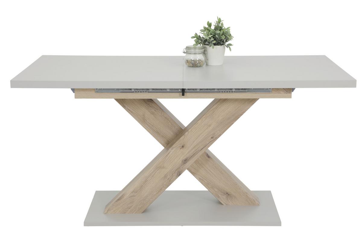 TISCHGRUPPE BEKE G - Eichefarben/Beige, MODERN, Holzwerkstoff/Textil (140 - 180/76/90cm) - MID.YOU