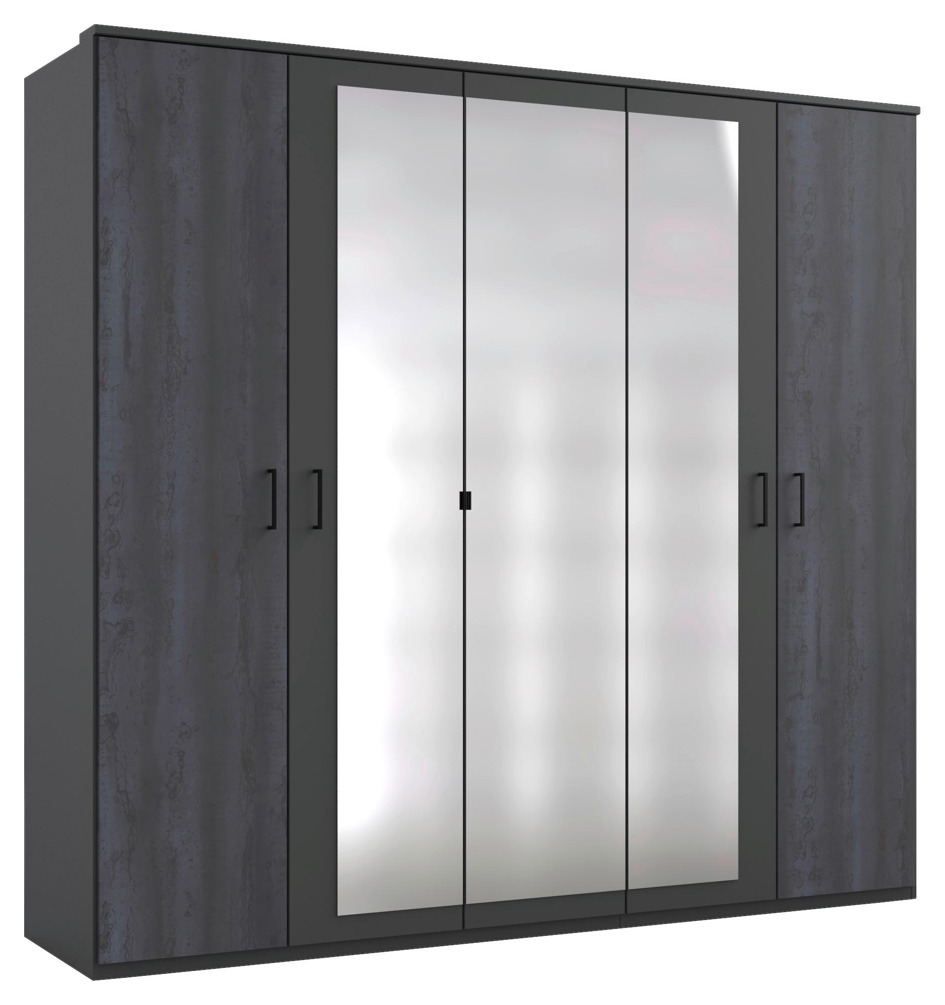 Ormar S Klasičnim Vratima Kopenhagen - boje grafita/srebrne boje, Basics, drvni materijal (225/208/58cm) - Modern Living