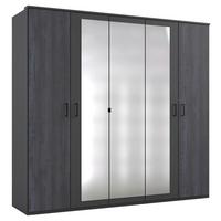 Ormar S Klasičnim Vratima Kopenhagen - boje grafita/srebrne boje, Basics, drvni materijal (225/208/58cm) - Modern Living