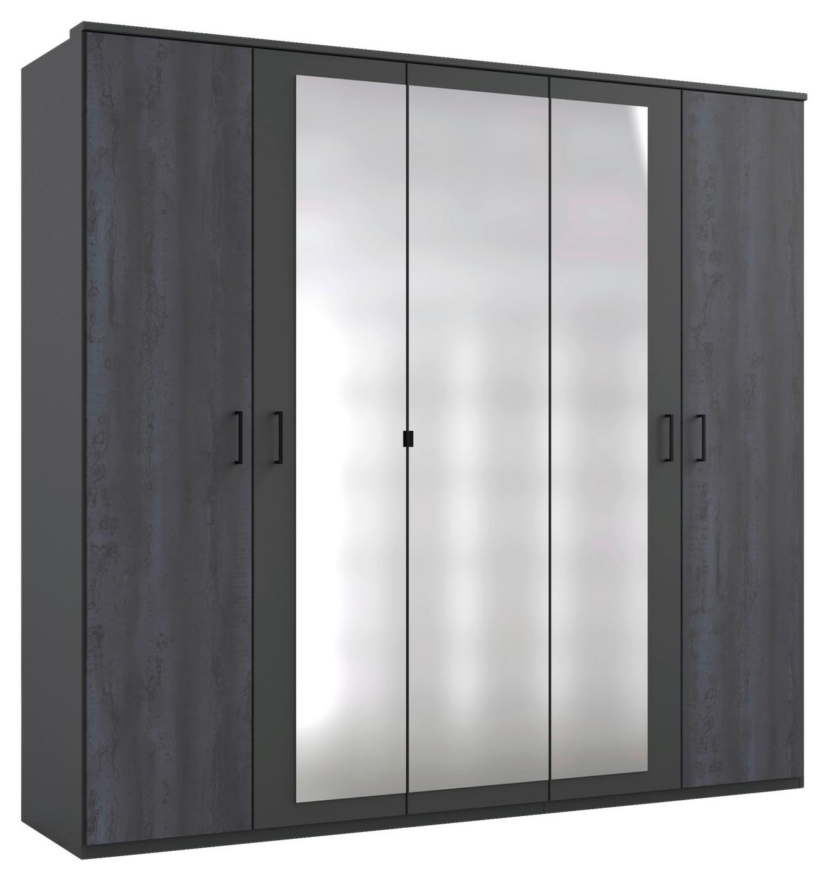 Ormar S Klasičnim Vratima Kopenhagen - boje grafita/srebrne boje, Basics, drvni materijal (225/208/58cm) - Modern Living