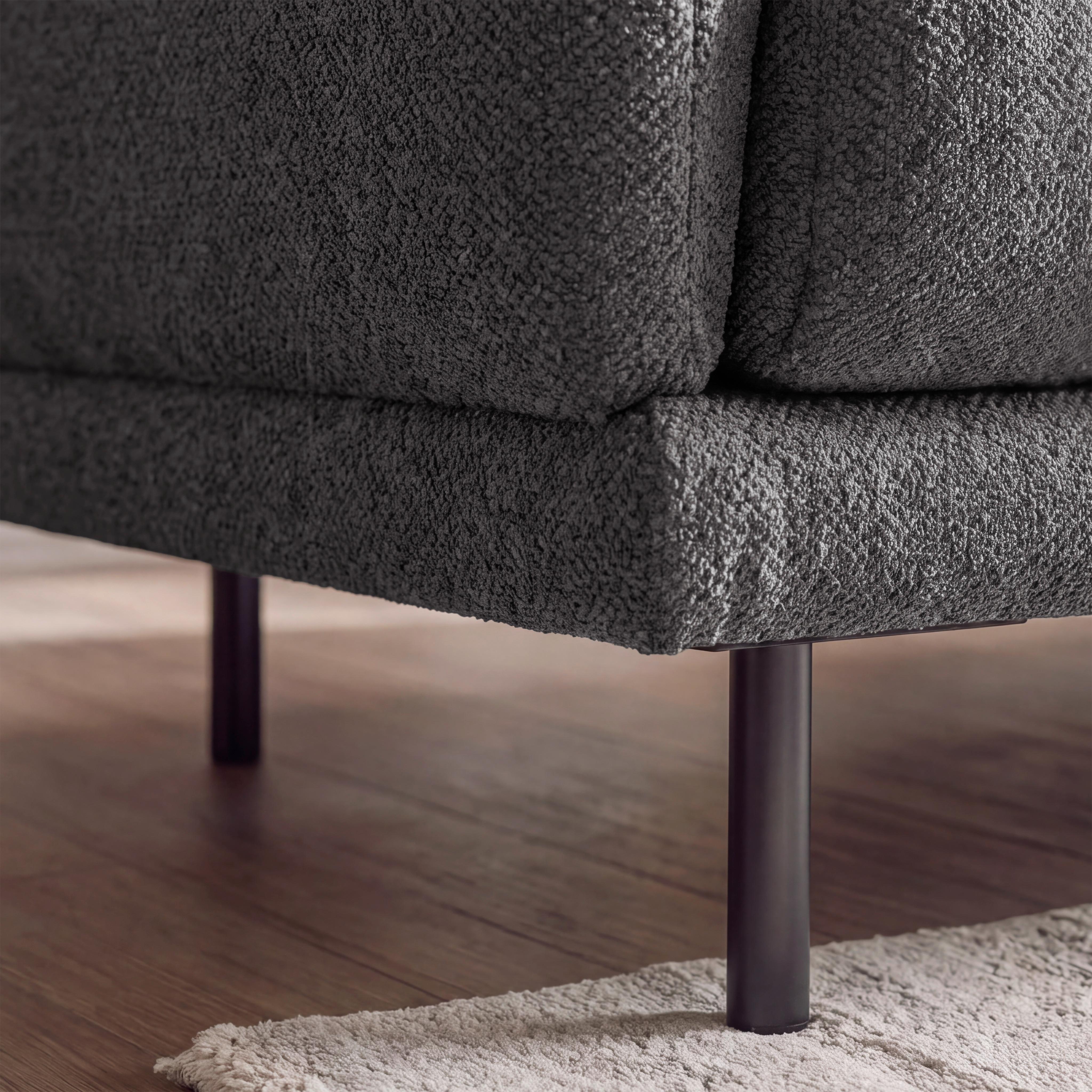 SOFFA CELINA - mörkgrå/svart, Modern, metall/trä (278/175cm) - Bessagi Home
