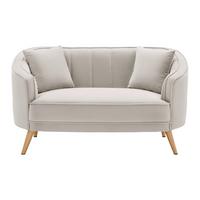 Sofa Hope Creme Samt - Greige/Naturfarben, MODERN, Holz/Textil (141/77/73cm) - Bessagi Home