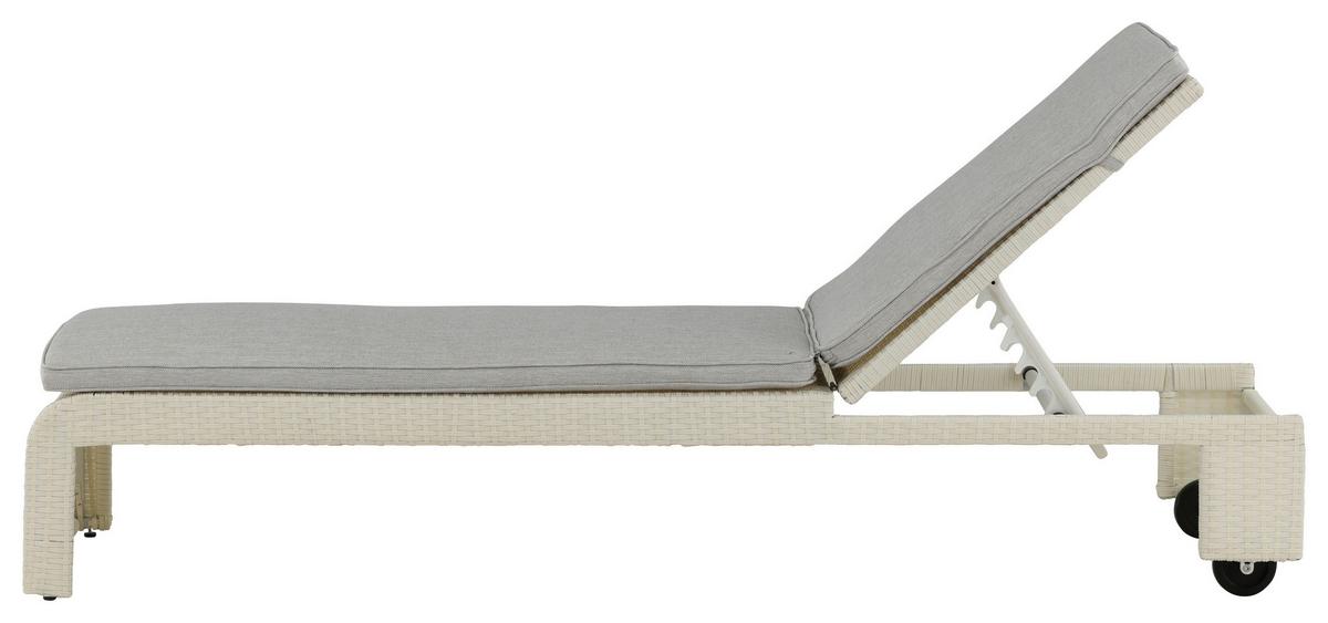 Sonnenliege London ca. 60x32x196 cm Weiß - Weiß, KONVENTIONELL, Kunststoff (60/32/196cm) - Gardenson