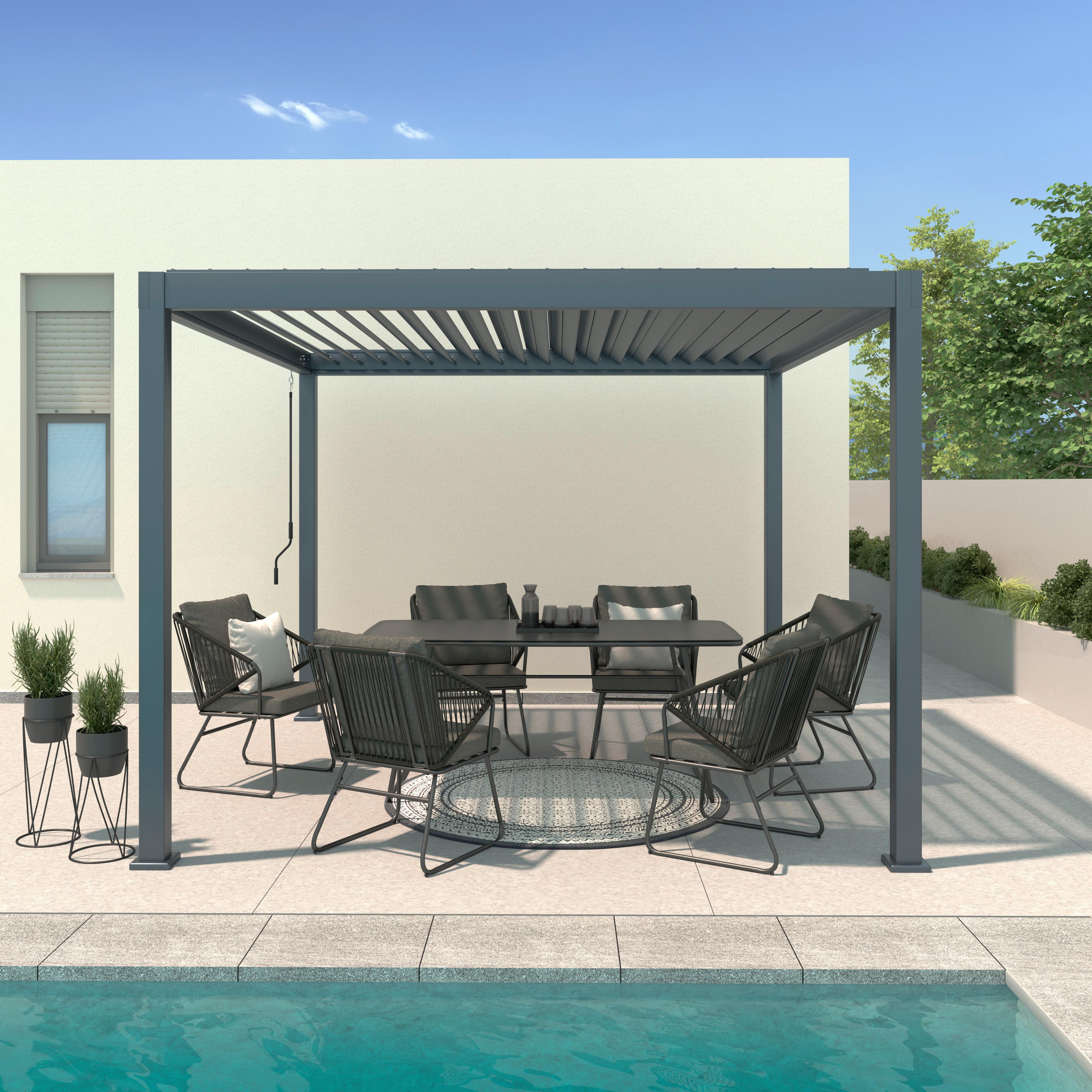 Pavilon Peri - fekete, Basics, fém (300/230/300cm) - Best Price