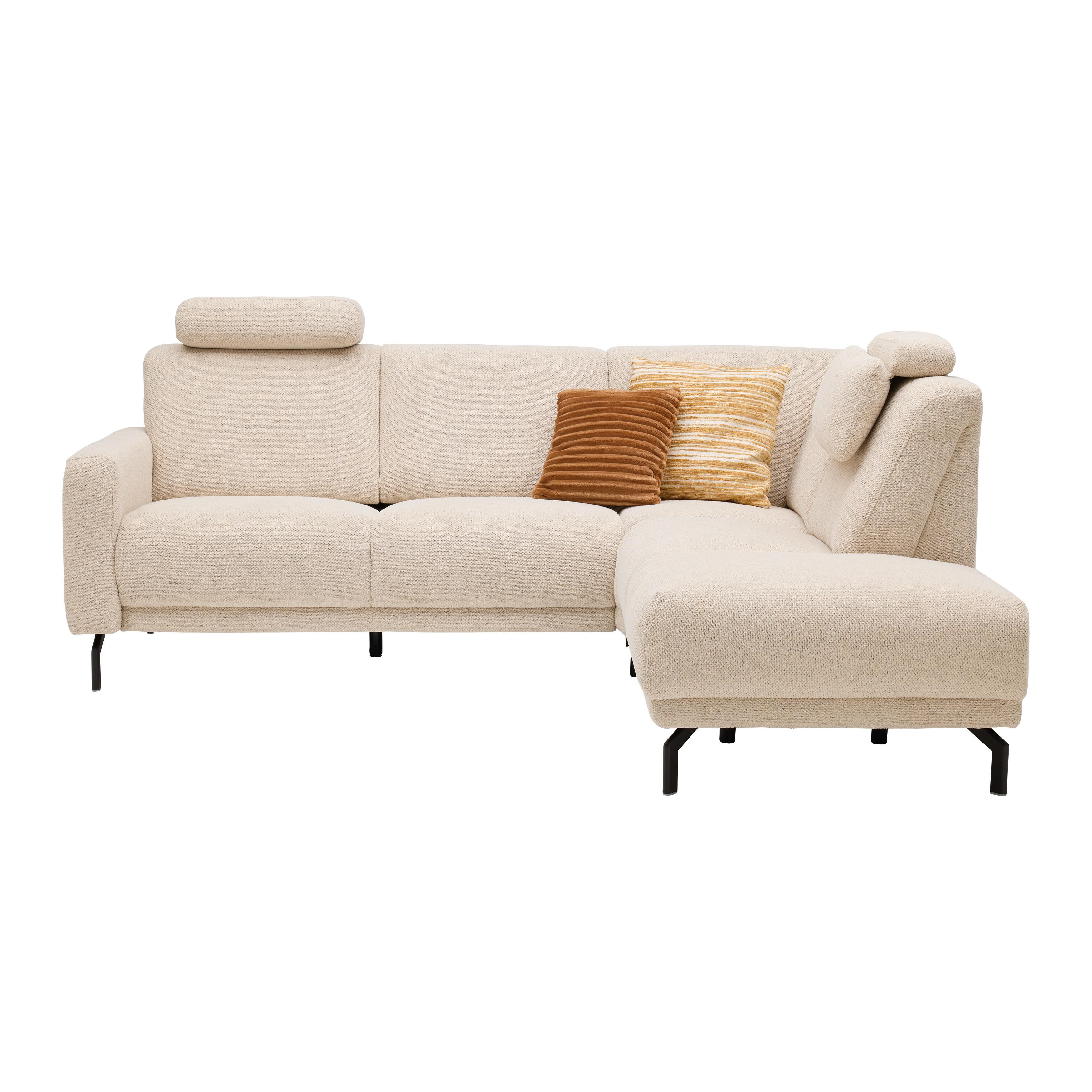 Wohnlandschaft Bassano rechts Naturfarben - Schwarz/Naturfarben, MODERN, Holz/Holzwerkstoff (235/85-88/190cm) - Premium Living