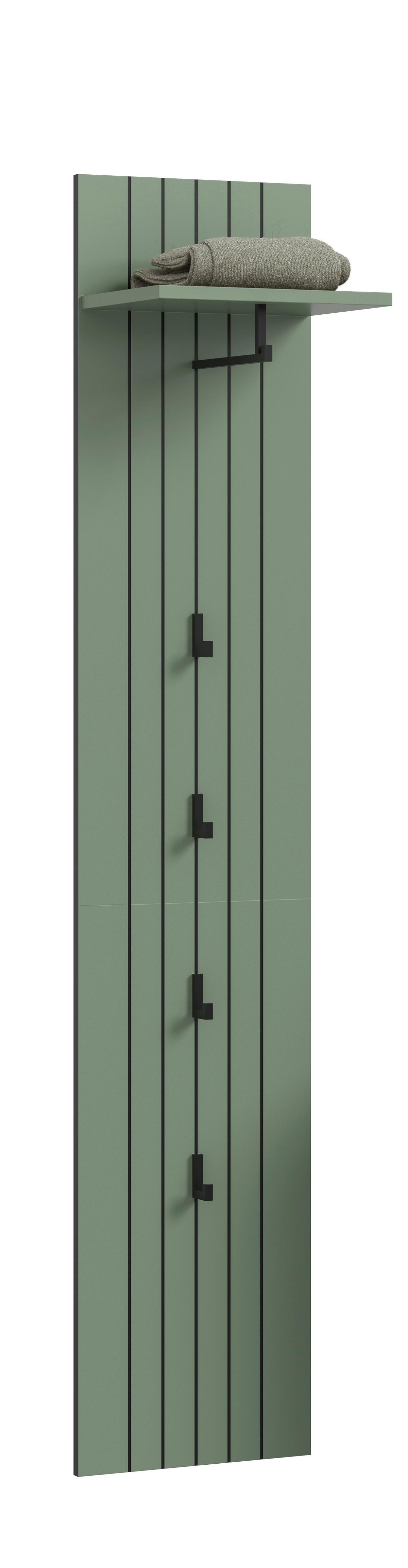 Garderobni Panel Station, Sivozelena - sivozelena, Design, leseni material (31/160/27cm) - MID.YOU