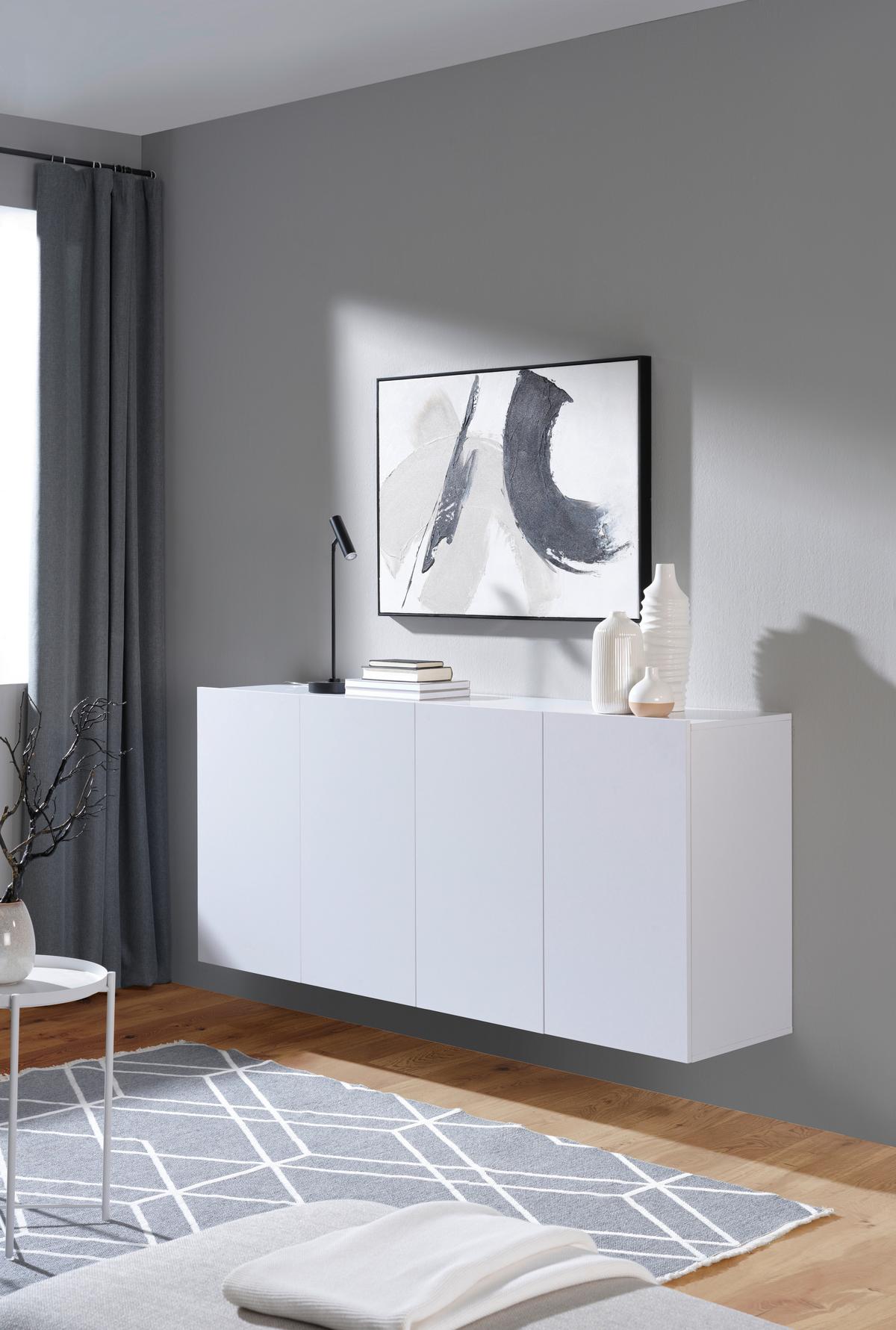 KOMODA SZEROKA NEWNIQ - biały, Modern, materiał drewnopochodny (180/80/42cm) - Hom`in