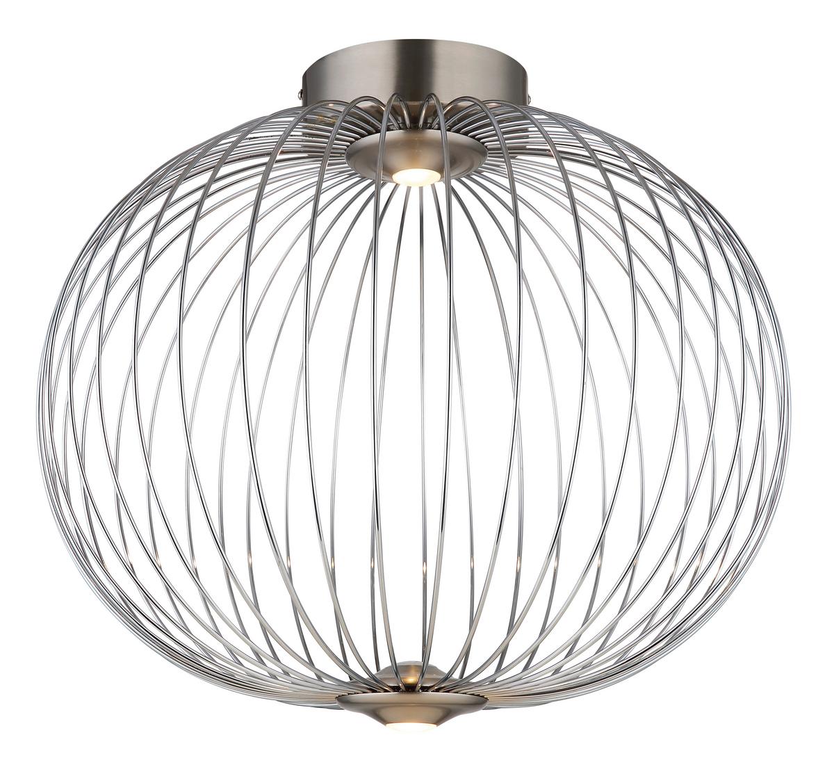 LED-DECKENLEUCHTE 15652D1N - Nickelfarben, Design, Metall (50/45cm)