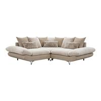 Wohnlandschaft Bormio Beige - Beige/Schwarz, MODERN, Textil/Metall (276/276cm) - Premium Living