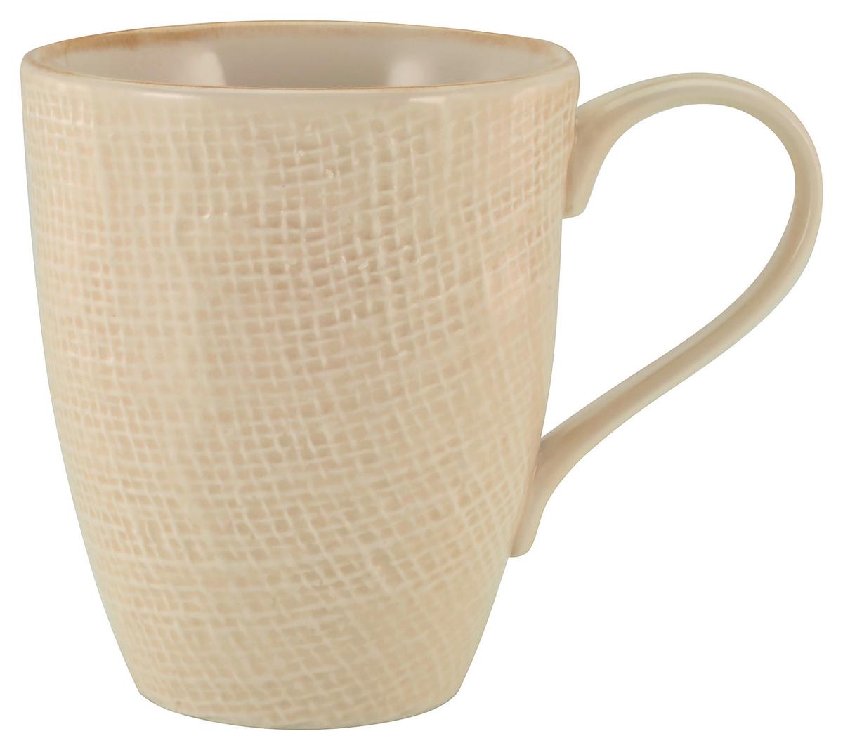 Kávésbögre Canvas - krémszínű/fehér, kerámia (13/9/11cm) - Premium Living