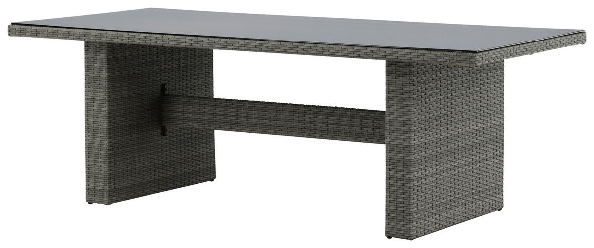 Gartentisch Padova ca. 200x100x74 cm Grau - Grau, KONVENTIONELL, Kunststoff (200/100/74cm) - Gardenson