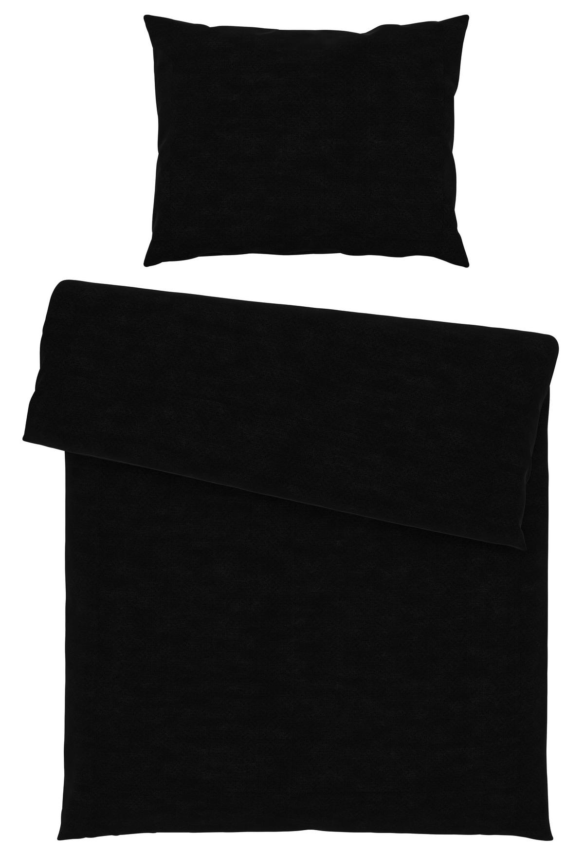 Bettwäsche Iris in Schwarz ca. 140x200cm - Schwarz, MODERN, Textil (140/200cm) - Modern Living