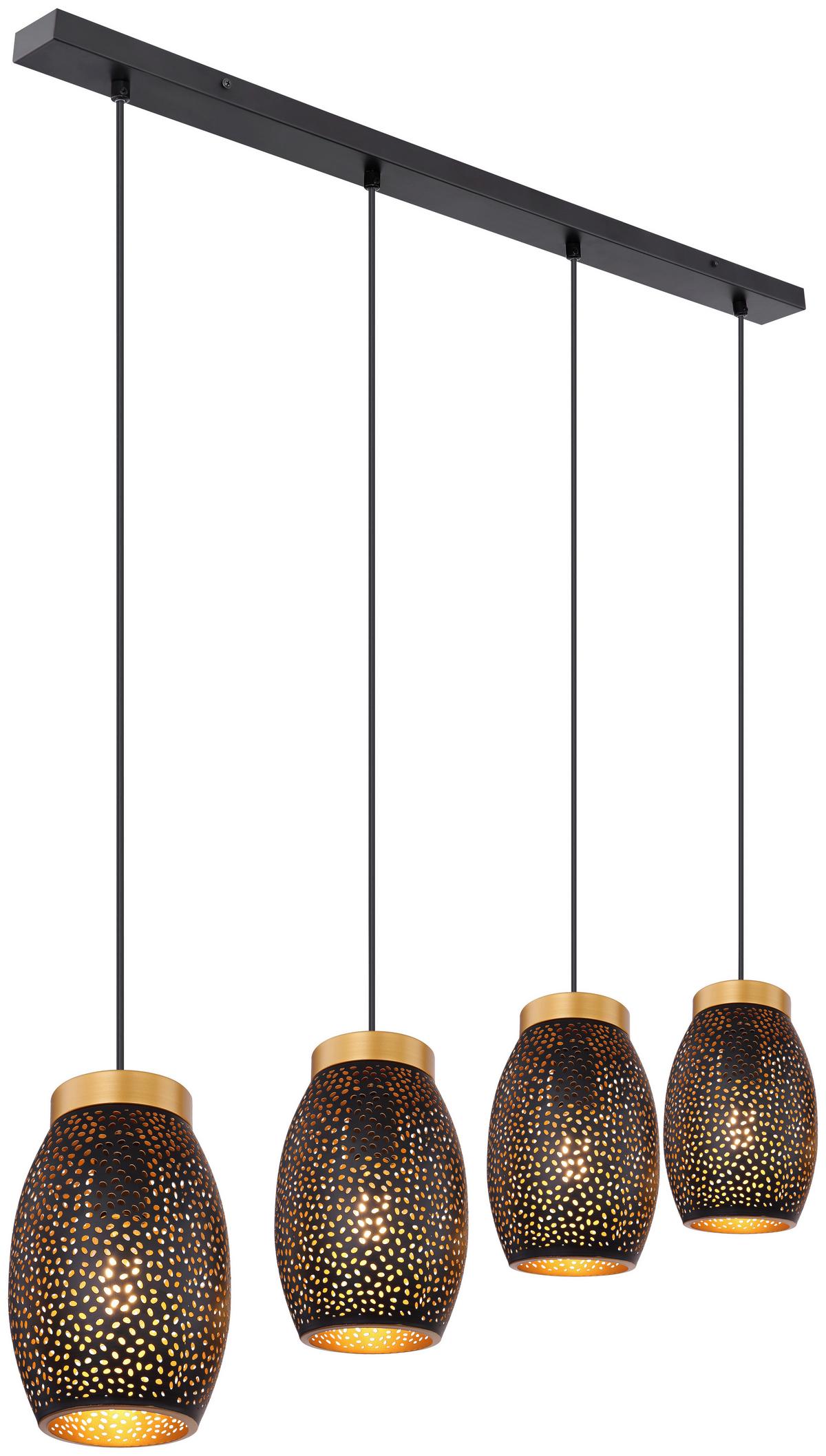 LAMPA WISZĄCA PIBER - czarny/kolor złoty, Design, tworzywo sztuczne/metal (90/15/120cm) - Novel