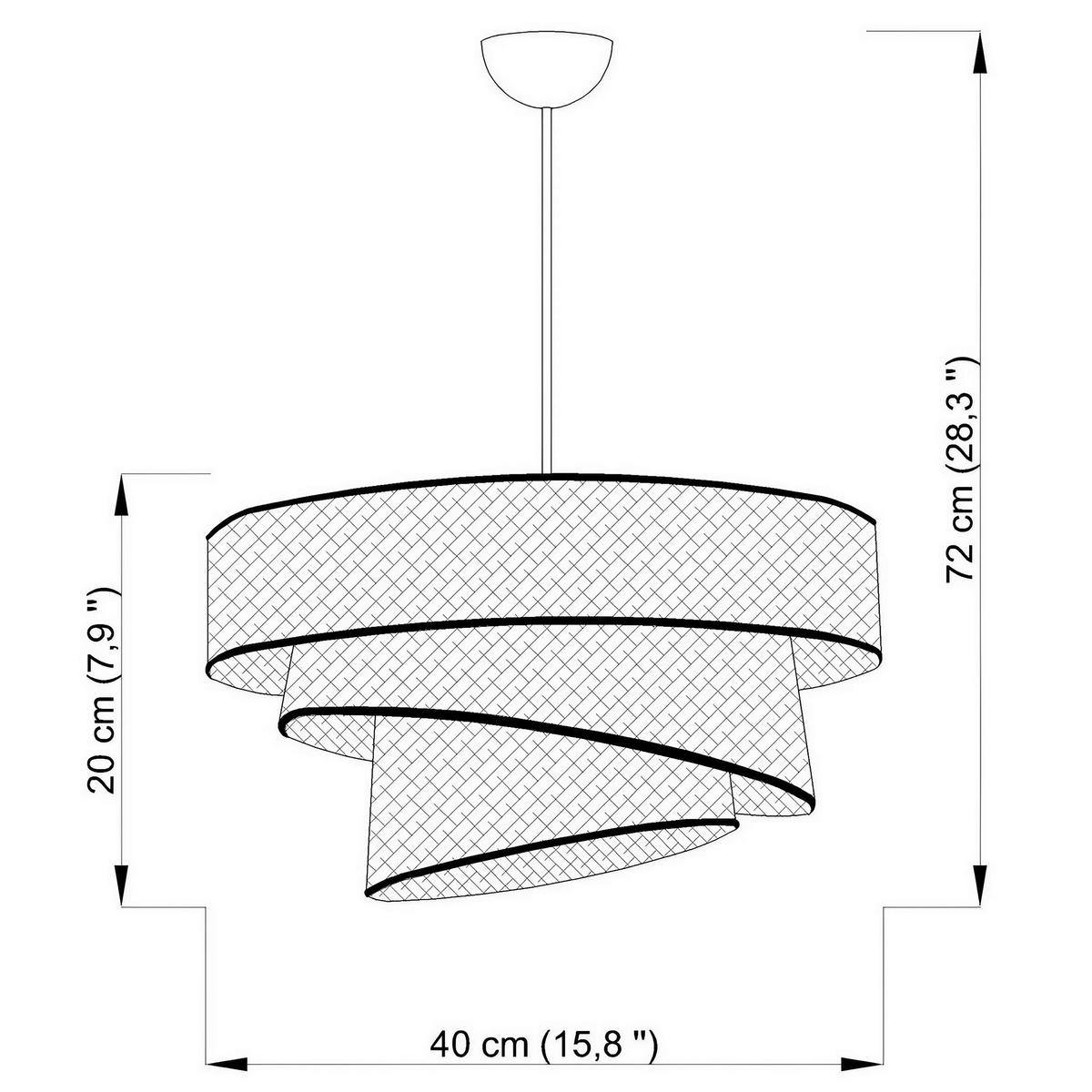 LAMPA WISZĄCA COUPER HAZERAN - BEIGE - beżowy, Design, metal/tkanina (40/72cm) - P & B