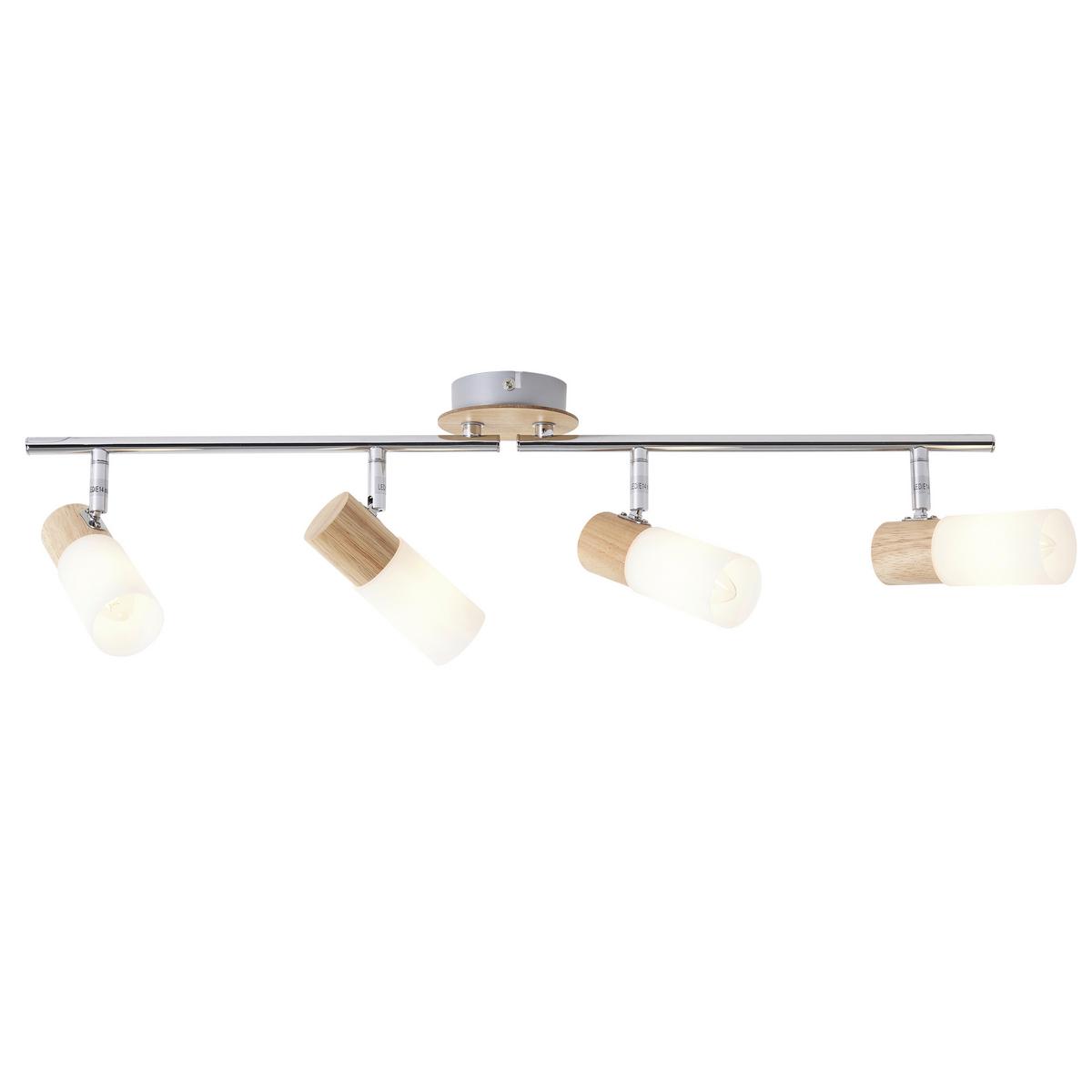 Deckenleuchte Babsan in Weiß max. 3,5 Watt - Weiß, KONVENTIONELL, Holz/Kunststoff (68/11,5/18cm) - Brilliant