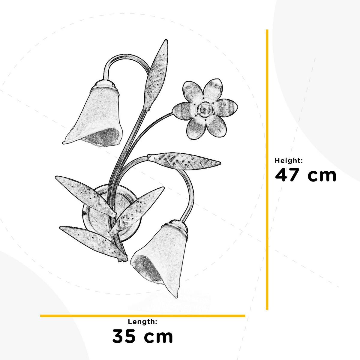 Wandleuchte Alga Bronzefarben max. 6 Watt - Bronzefarben, KONVENTIONELL, Glas/Metall (35/47/25cm)