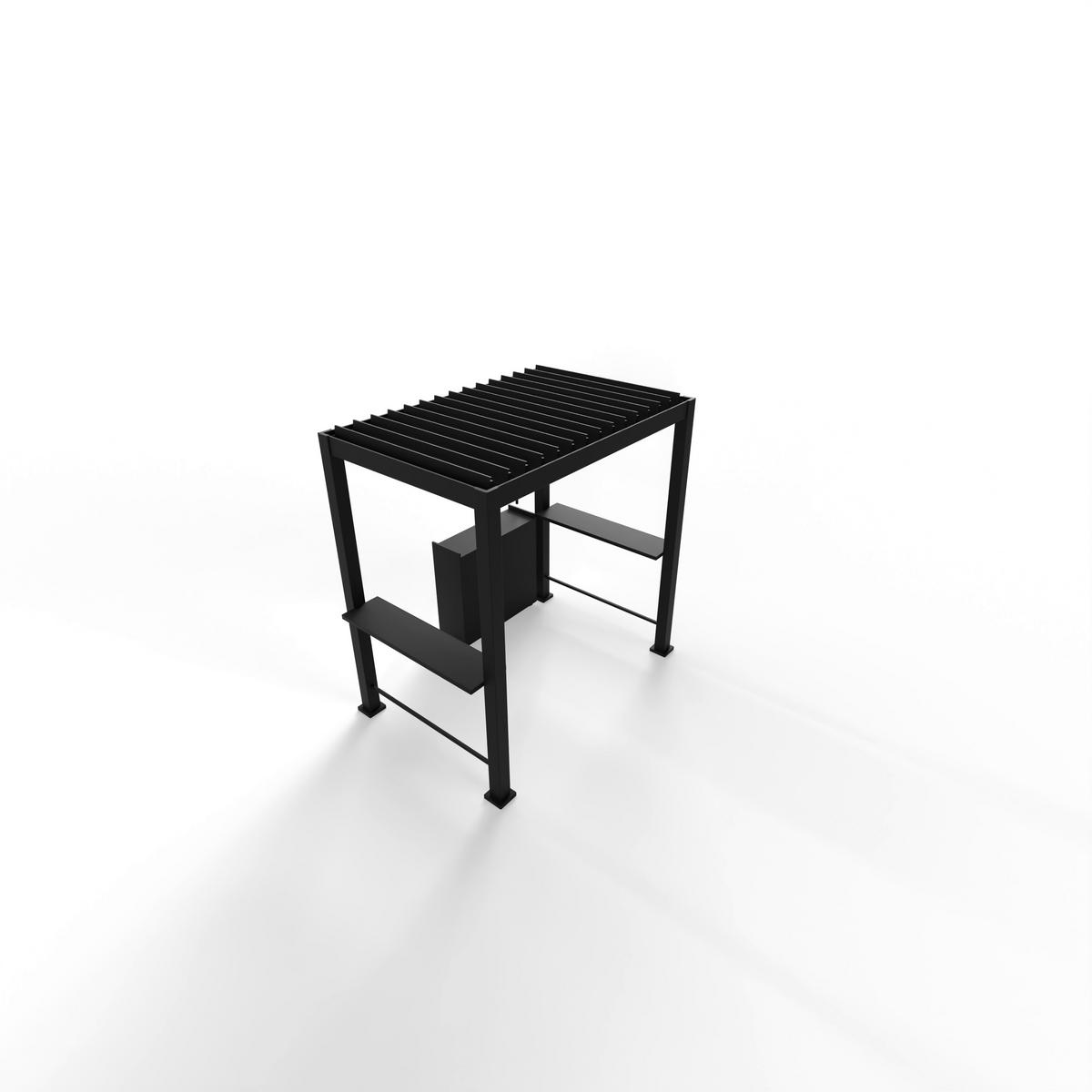 Pergola Basic BBQ ca. 150x240x250 cm Anthrazit - Anthrazit, LIFESTYLE, Metall (150/240/250cm) - Gardenson