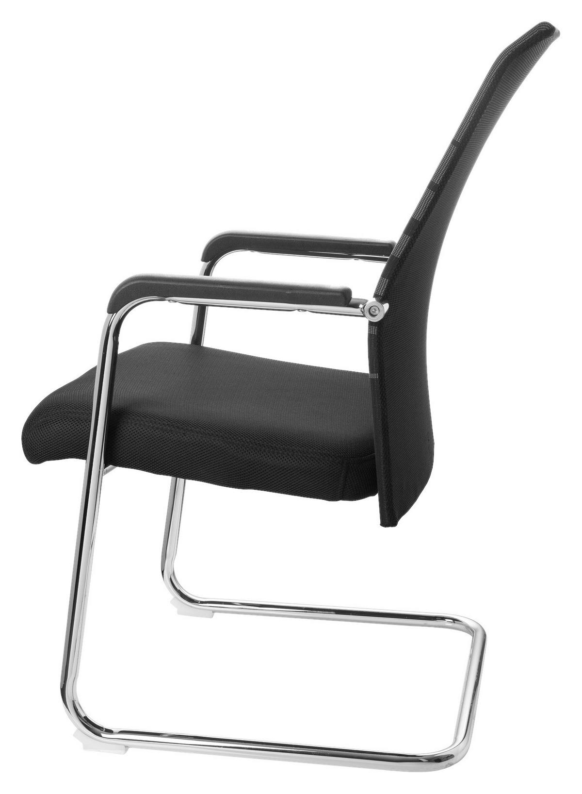 Konferenčni Stol Falcone V, Črna, Siva - barve kroma/siva, Moderno, kovina/tekstil (57/104/55cm) - MID.YOU