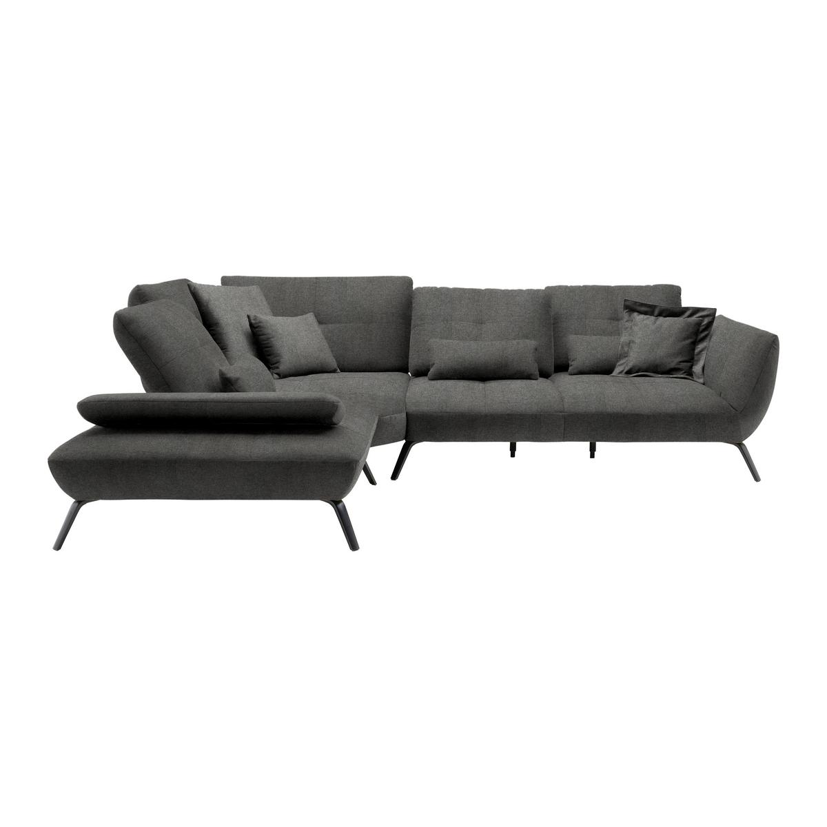 Wohnlandschaft Trendy Anthrazit - Anthrazit/Schwarz, MODERN, Holzwerkstoff/Textil (250/93/310cm) - Premium Living