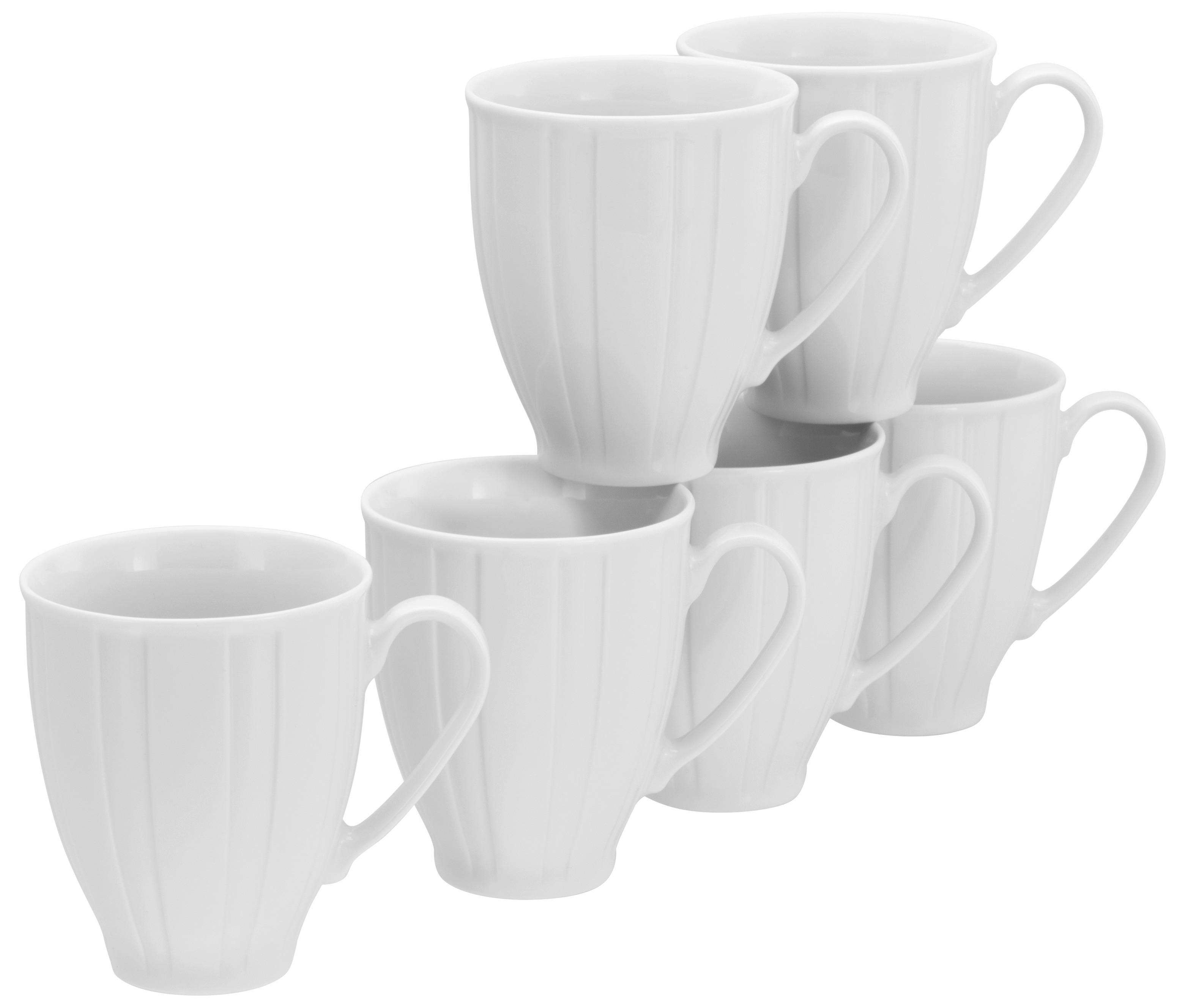 Kávésbögrekészlet Barcelona - fehér, Basics, kerámia (300ml) - Creatable