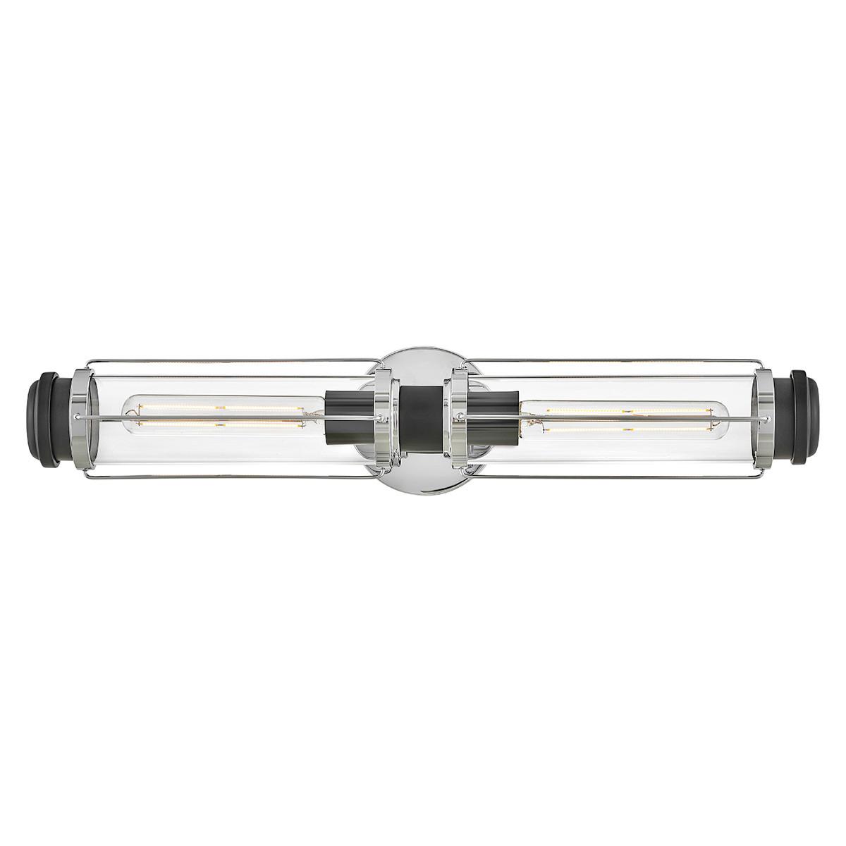 Fürdőszobai Falilámpa Hk-Masthead2-Pcbk - krómszínű/fekete, Konventionell, üveg/fém (12,2/61/12,8cm) - Elstead Lighting