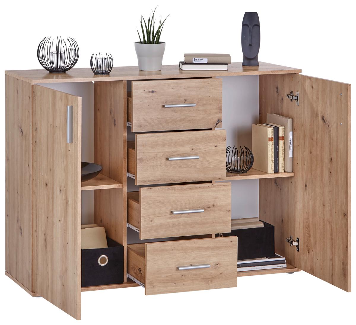 Comodă Ina - stejar Artisan, Modern, material pe bază de lemn (132/94,8/38,3cm) - Modern Living
