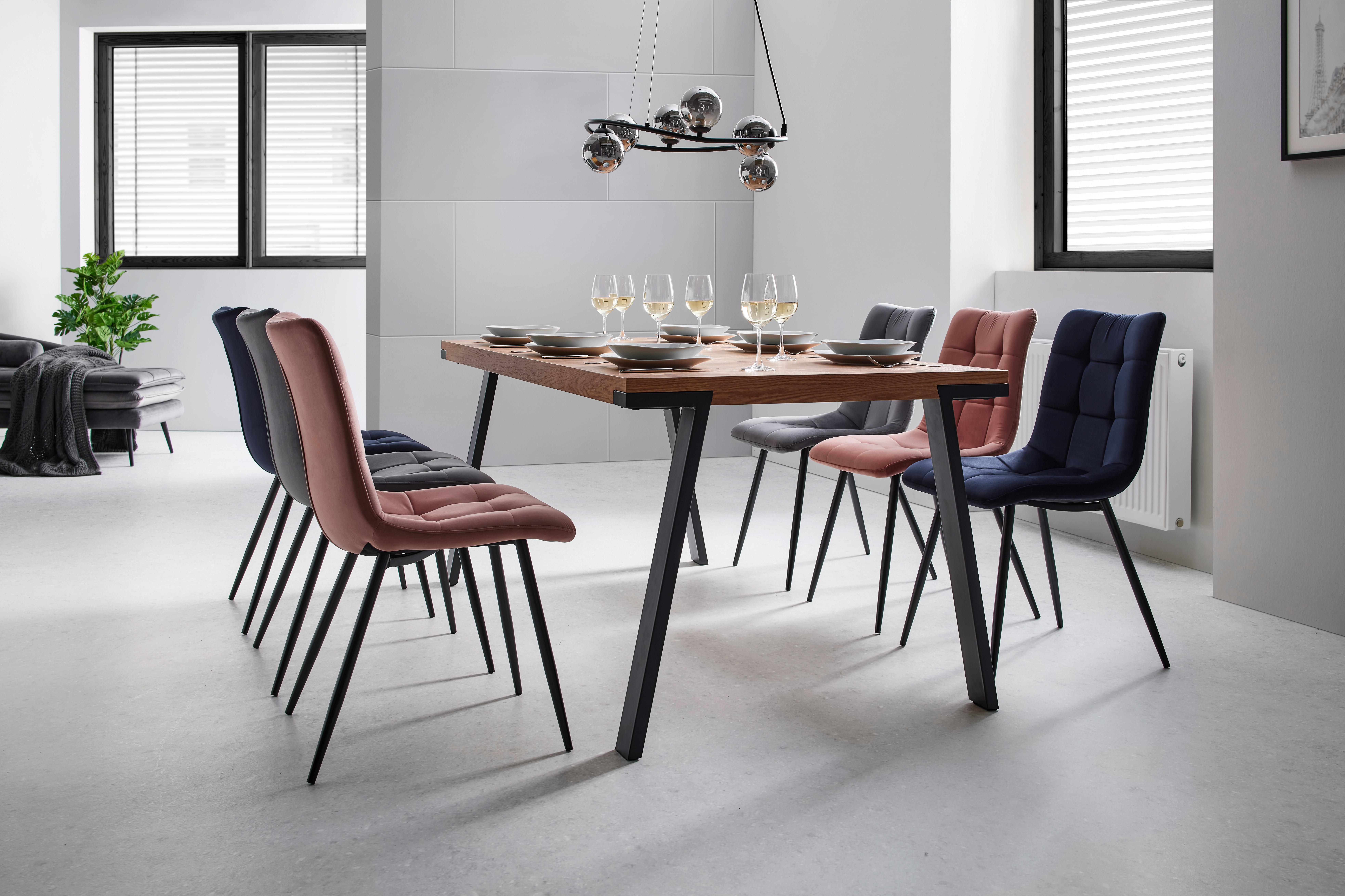 STOL SURI - svart/rosa, Modern, metall/trä (46/87/59cm) - Bessagi Home