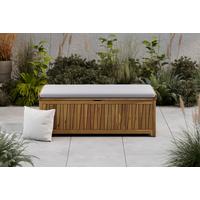 SKRZYNIA OGRODOWA SABAH - kolor akacjowy/szary, Modern, tkanina/drewno (140/50/60cm) - Ambia Garden