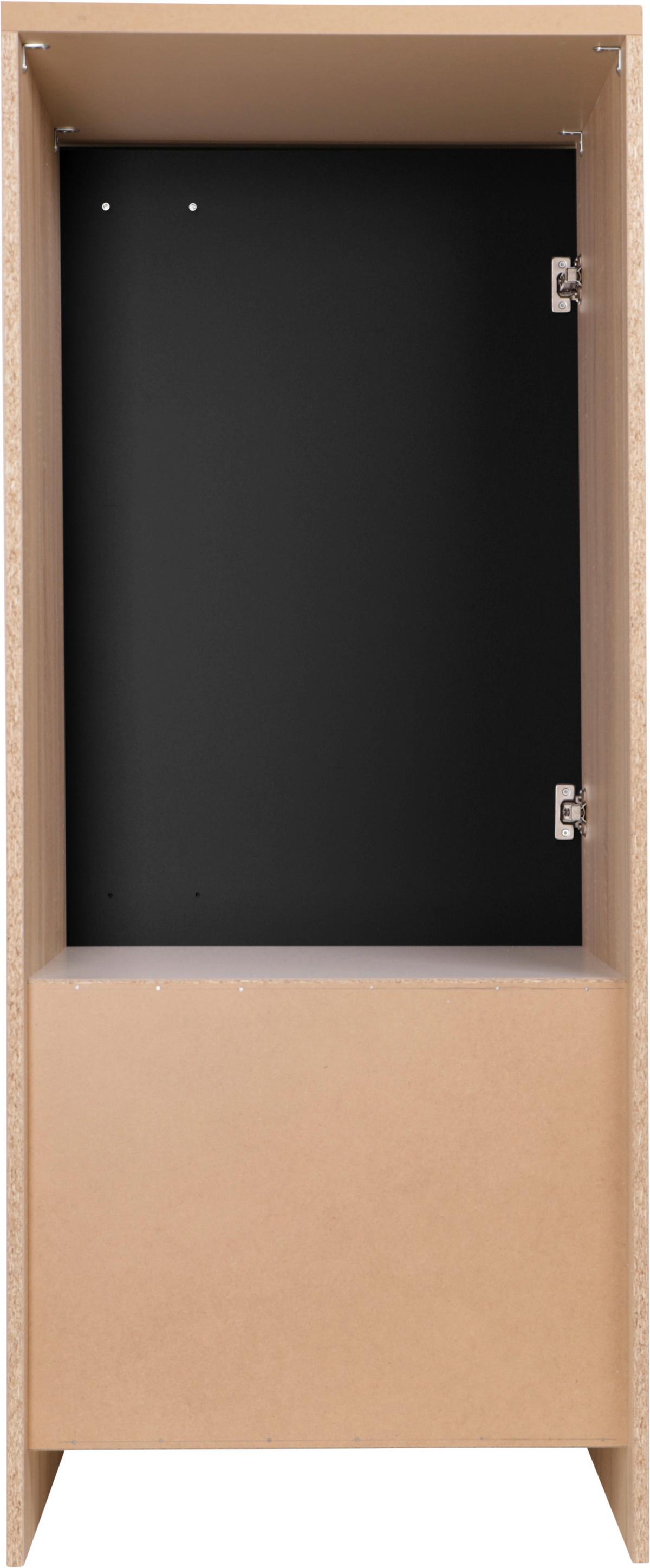 Omara Za Vgradno Napravo Merle, Barva Hrasta, Črna - srebrne barve/črna, Basics, kovina/leseni material (60/144,8/60cm) - Respekta