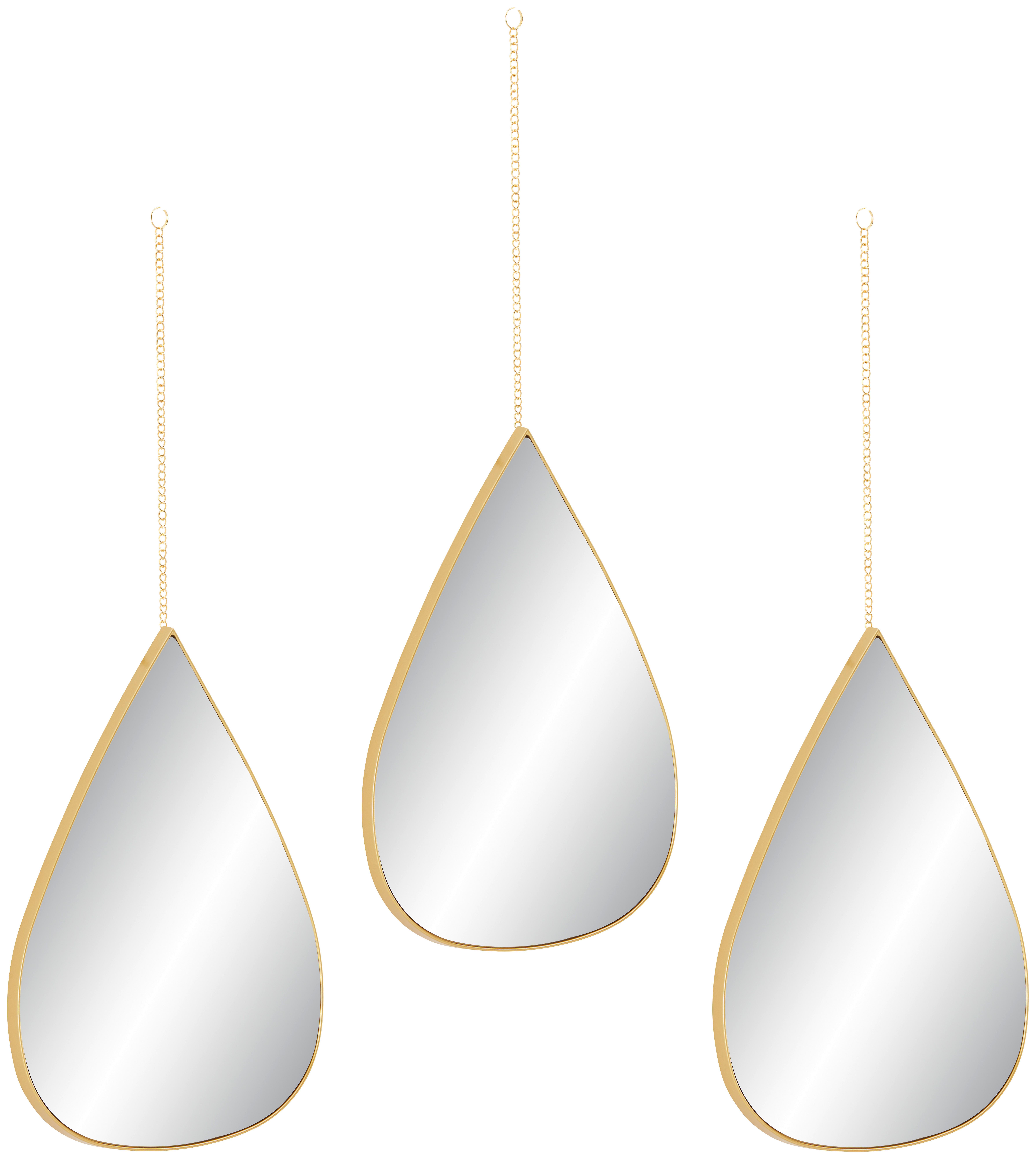 Spiegelset Milena in Goldfarben - Goldfarben, Lifestyle, Glas/Kunststoff (19/28/1,1cm) - Mömax