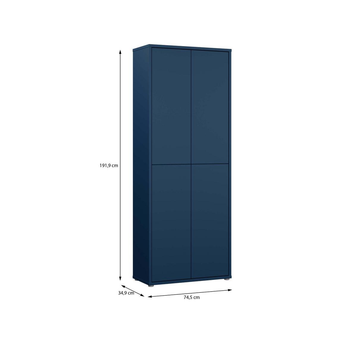 Ormar Za Cipele Alice Springs - tamno plava/siva, Moderno, drvni materijal/plastika (74,5/191.9/34,9cm) - Modern Living