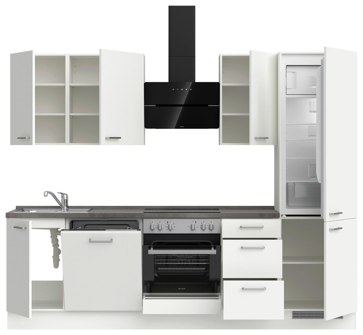 Küchenleerblock Touch High o. Geräte Weiß - Edelstahlfarben/Weiß, MODERN, Holzwerkstoff/Metall (270cm) - Nobilia