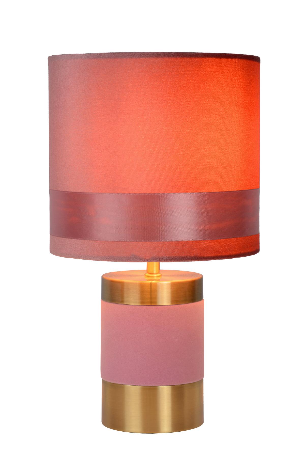 LAMPA STOŁOWA 10500/81/66 EXTRAVAGANZA FRIZZ - jaskrawy róż/kolor złoty, Konventionell, metal/tkanina (18/32cm) - Lucide